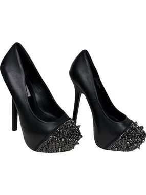 Steve Madden Spiked Y2K Leather High Heel Pumps